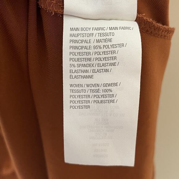 SUSAN GRAVER Burnt‎ Orange Liquid Knit Chiffon Flowy Back Blouse Tunic Boho 3X - Picture 7 of 9